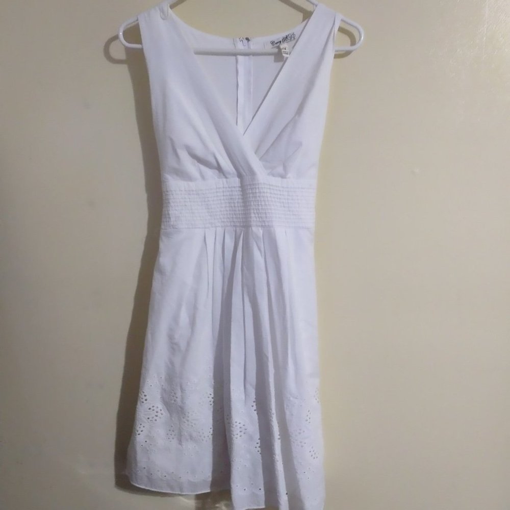 Corey P White Flower Lace Scalloped Sleeveless Sundress 4 NOS back tie zipper - Picture 8 of 11